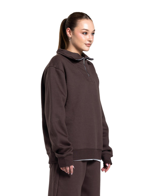 CATCH Brown Quarter-Zip Hoodie