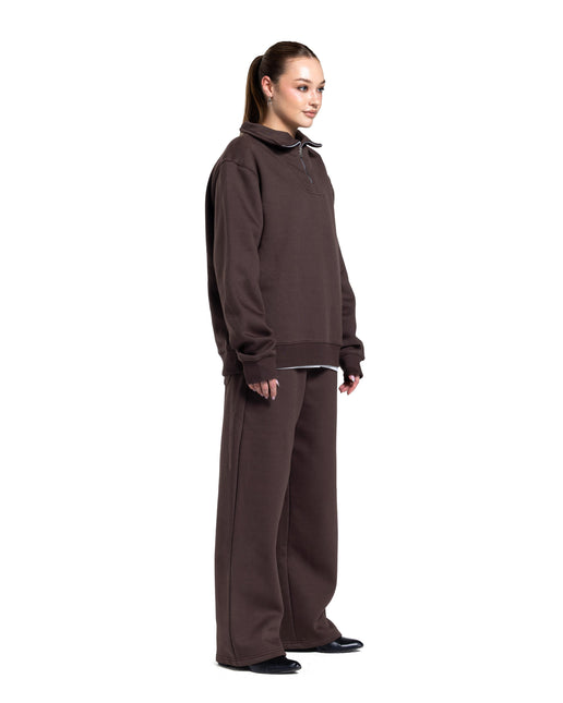CATCH Brown Quarter-Zip Hoodie