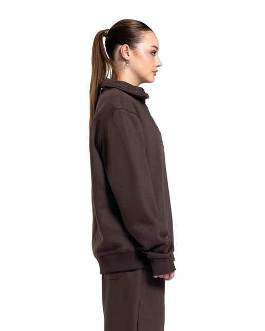 CATCH Brown Quarter-Zip Hoodie