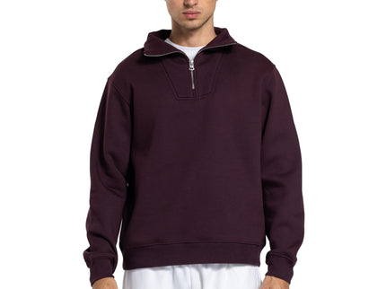 CATCH Dark Meauve Quarter-Zip Hoodie