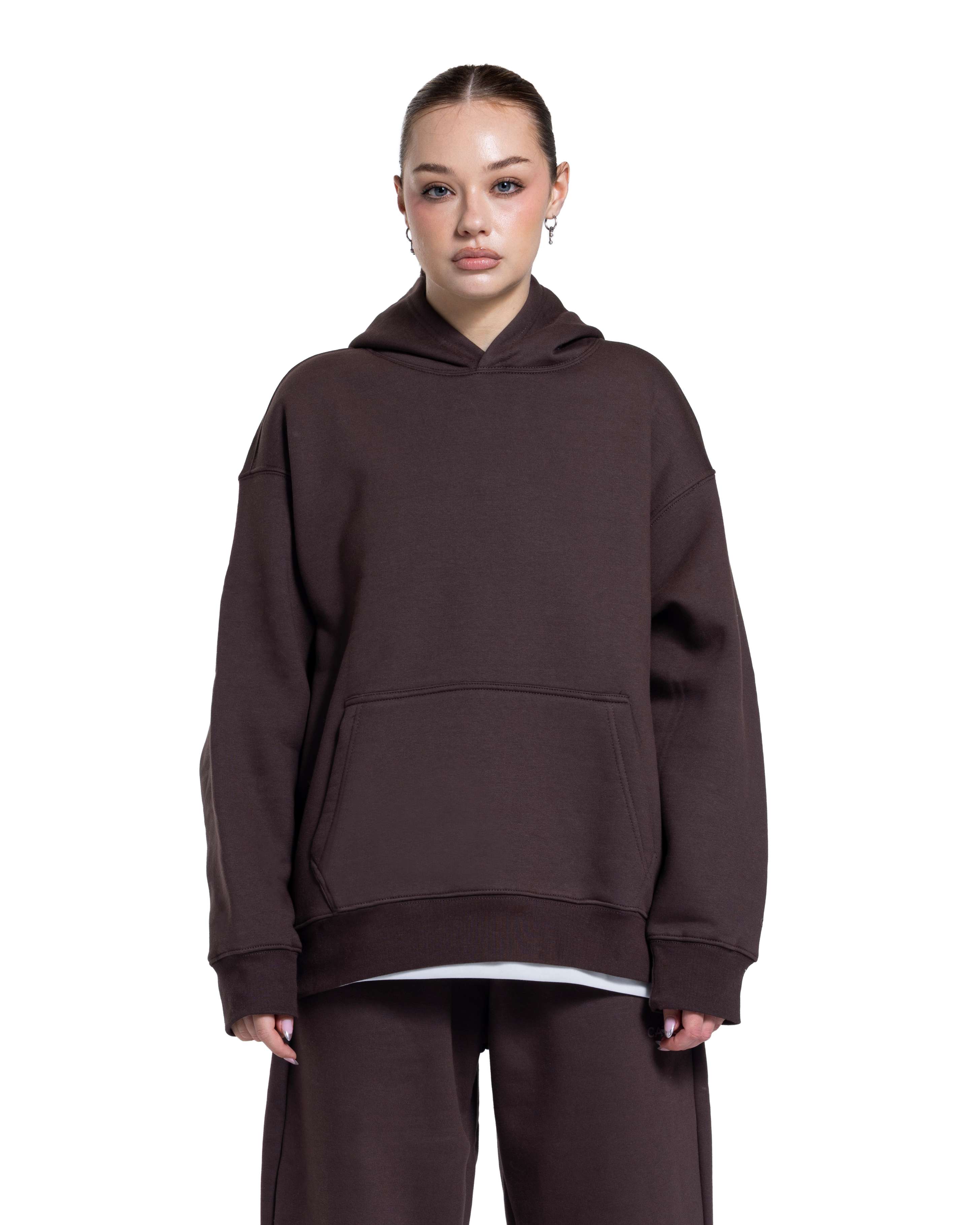 Basic Hoodie OverSized in D BROWN