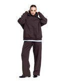 Basic Hoodie OverSized in D BROWN