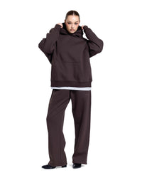 Basic Hoodie OverSized in D BROWN