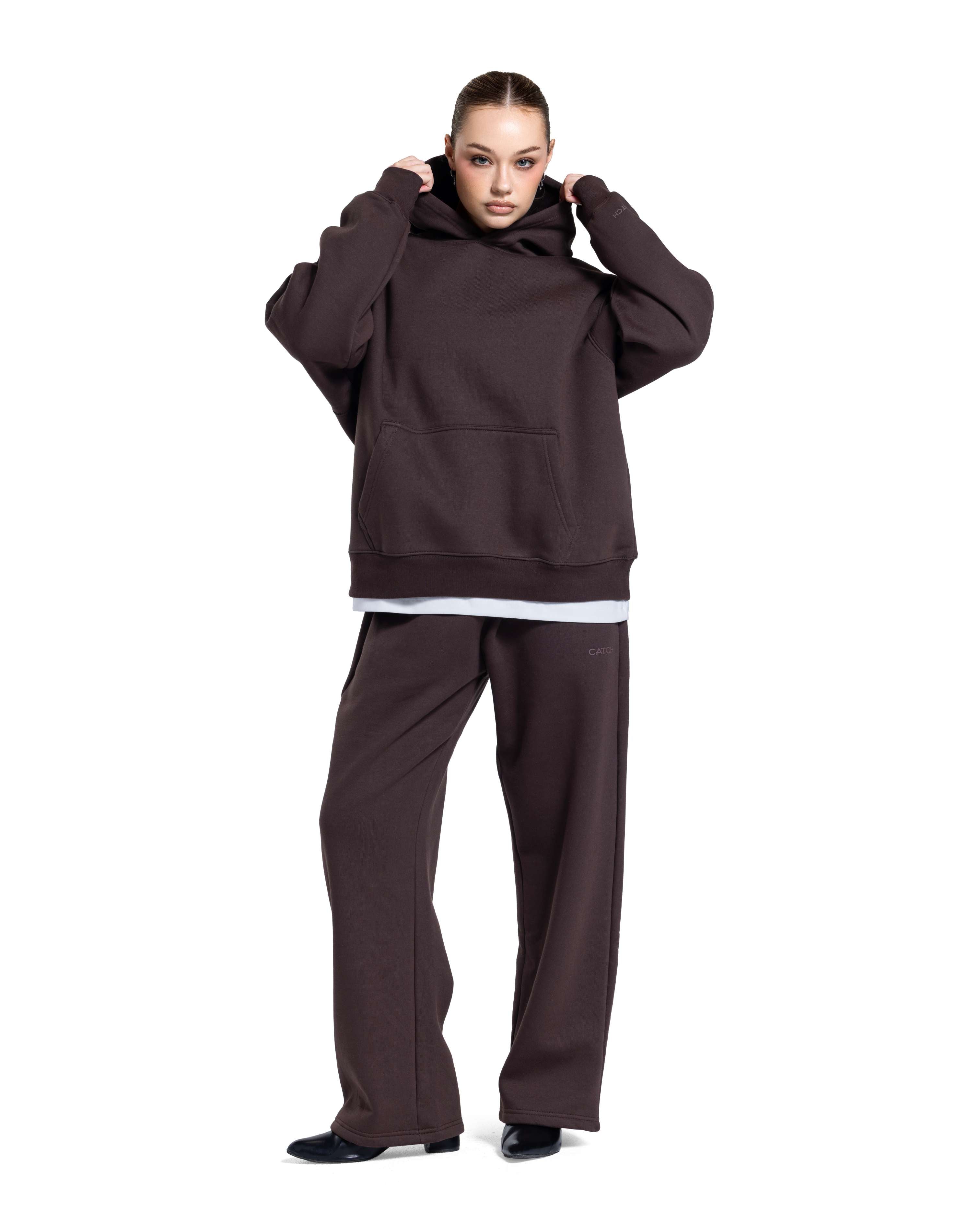 Basic Hoodie OverSized in D BROWN