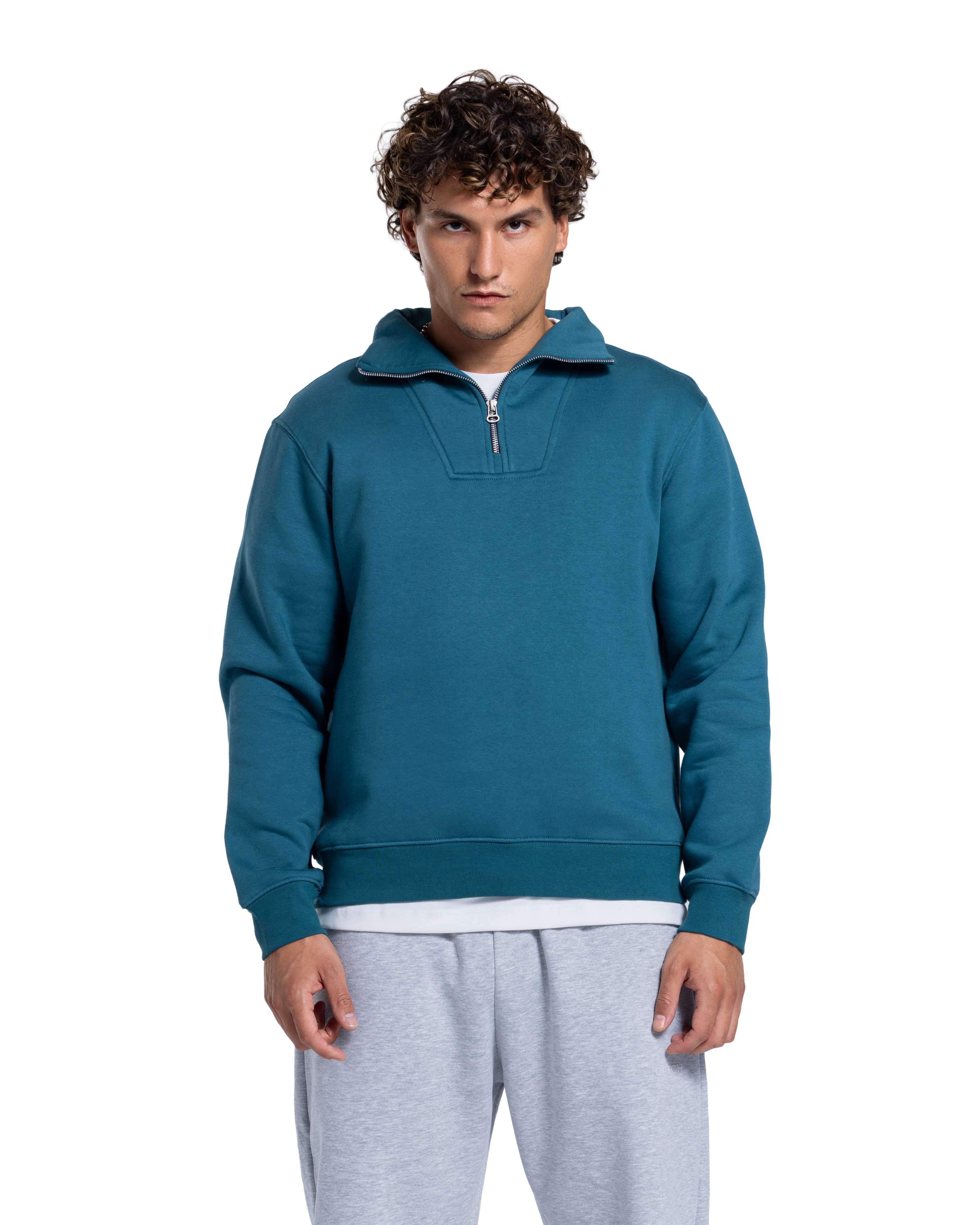 BASIC QUARTER-ZIP SWEATSHIRT