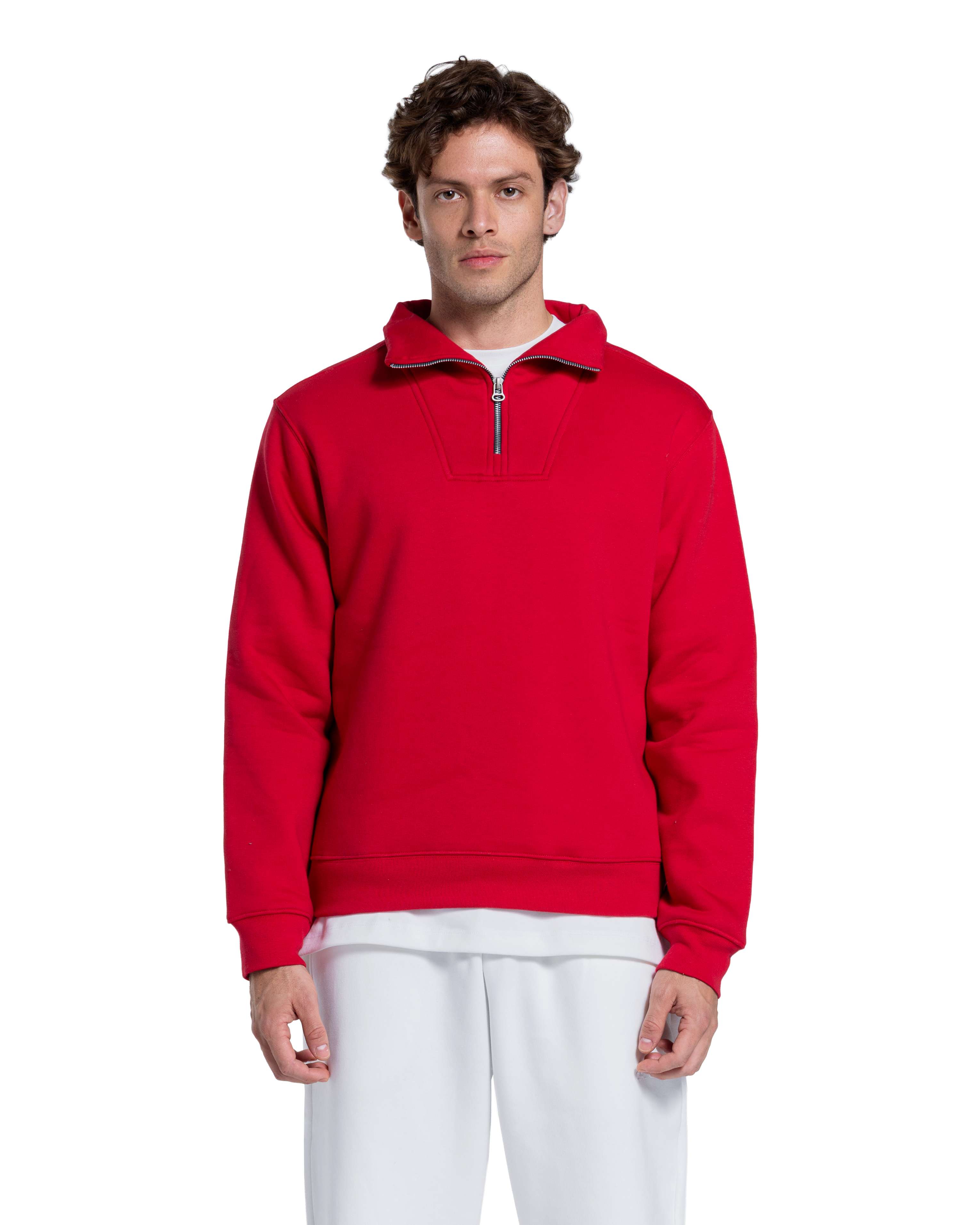 BASIC QUARTER-ZIP SWEATSHIRT