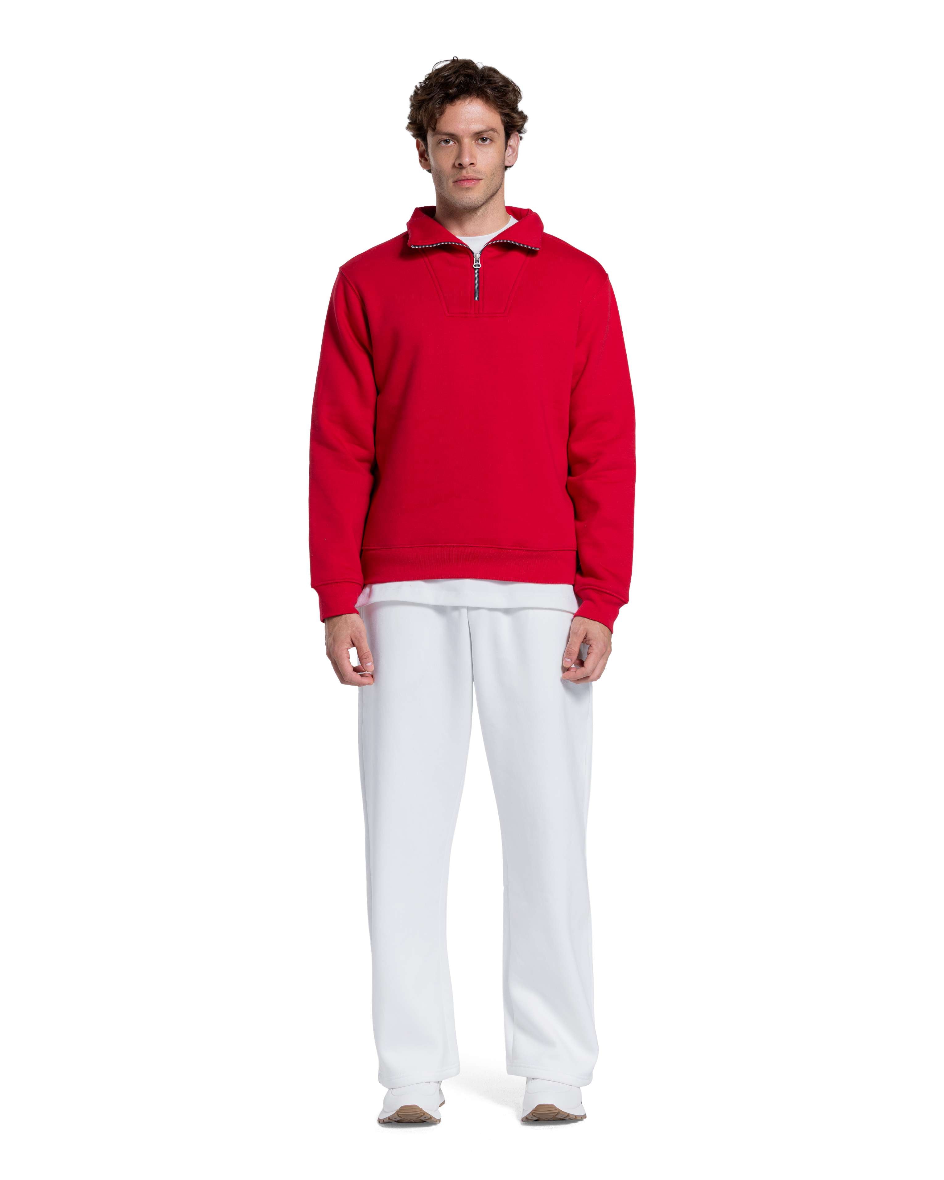 BASIC QUARTER-ZIP SWEATSHIRT