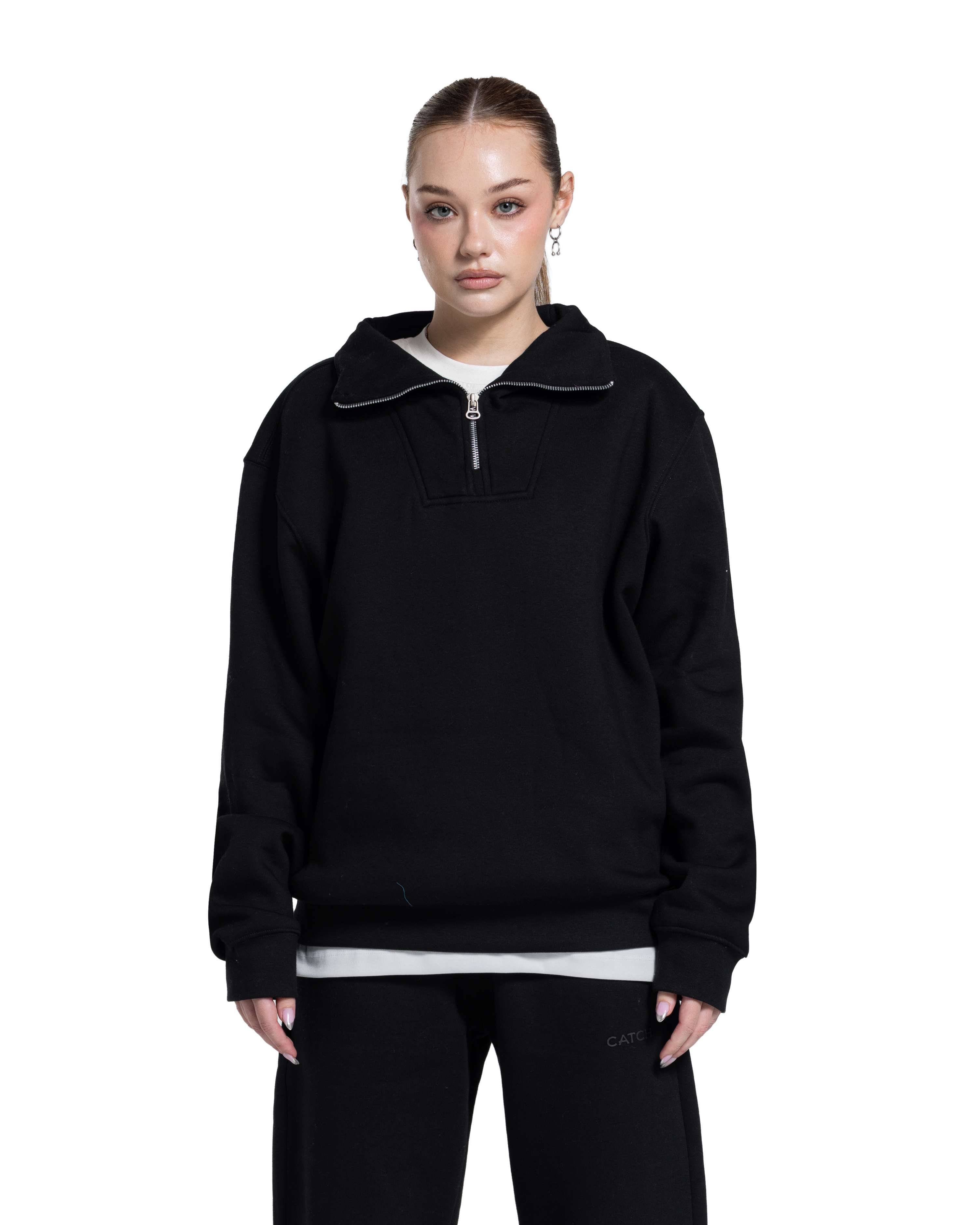 BASIC QUARTER-ZIP SWEATSHIRT