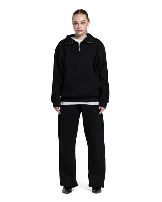 CATCH Black Quarter-Zip Hoodie