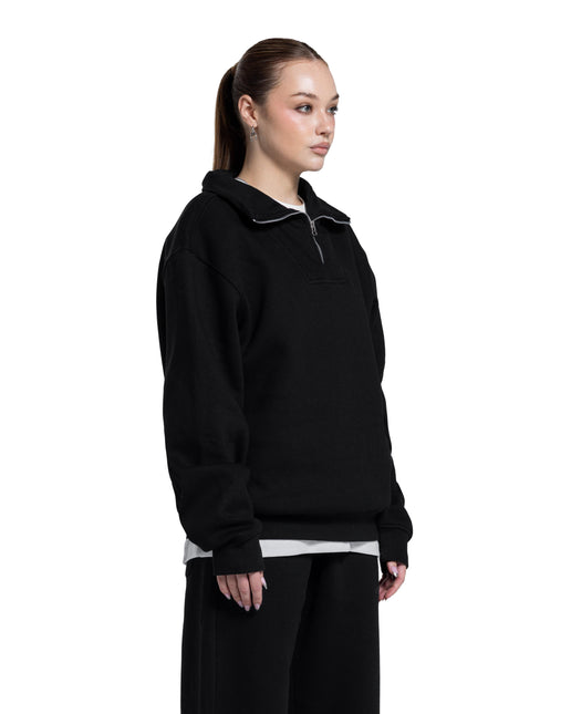 CATCH Black Quarter-Zip Hoodie