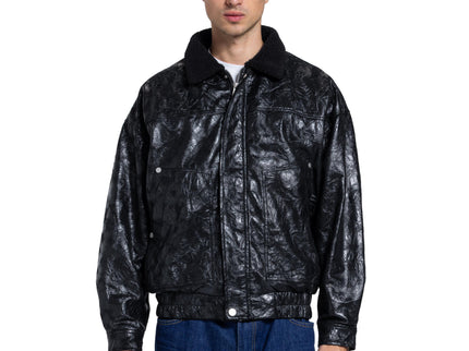 Leather-Look Bomber Jacket