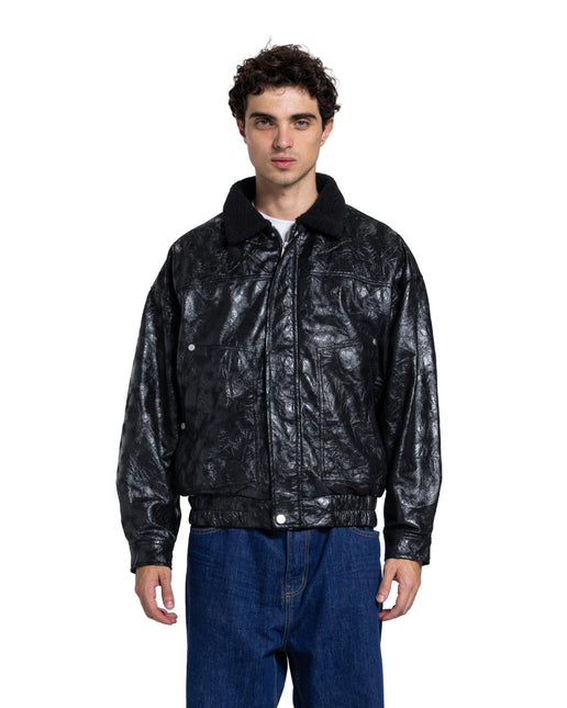 Leather-Look Bomber Jacket