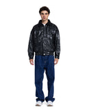 LEATHER EFFECT WITH FAUX SHEARLING