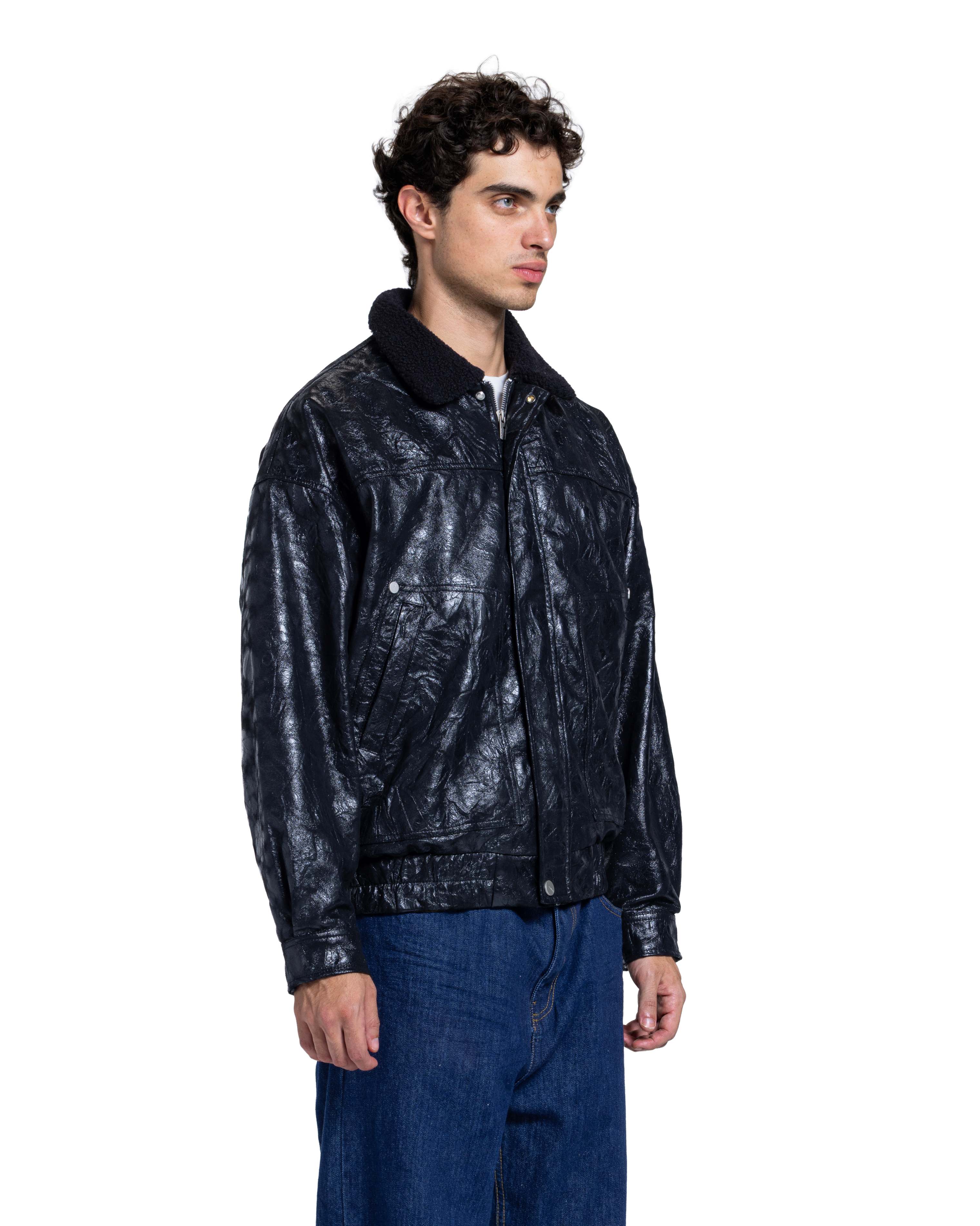 LEATHER EFFECT WITH FAUX SHEARLING