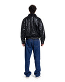 LEATHER EFFECT WITH FAUX SHEARLING