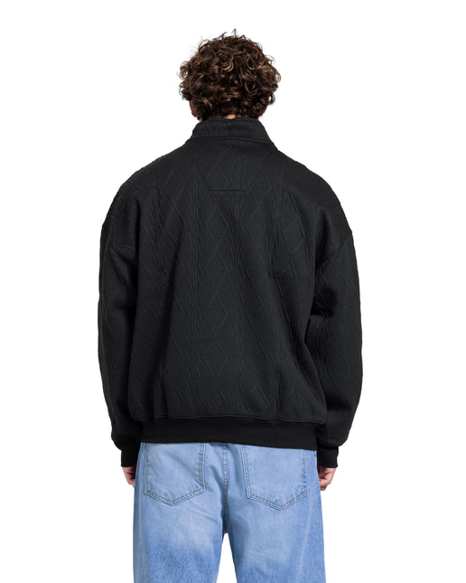 CATCH Black Cable Knit Quarter-Zip Pullover