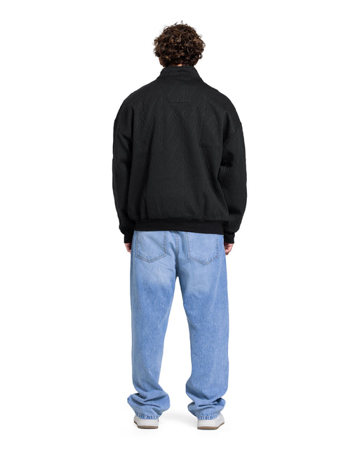 CATCH Black Cable Knit Quarter-Zip Pullover