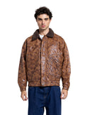 LEATHER EFFECT WITH FAUX SHEARLING