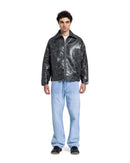 LEATHER EFFECT BOMBER JACKET