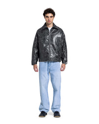 LEATHER EFFECT BOMBER JACKET