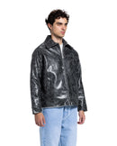 LEATHER EFFECT BOMBER JACKET