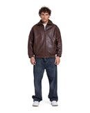 LEATHER EFFECT BOMBER JACKET