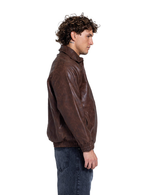 Catch Vintage Leather Bomber Jacket