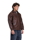 LEATHER EFFECT BOMBER JACKET
