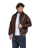 LEATHER EFFECT BOMBER JACKET