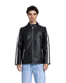 FAUX LEATHER QUILTED JACKET