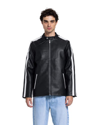 FAUX LEATHER QUILTED JACKET