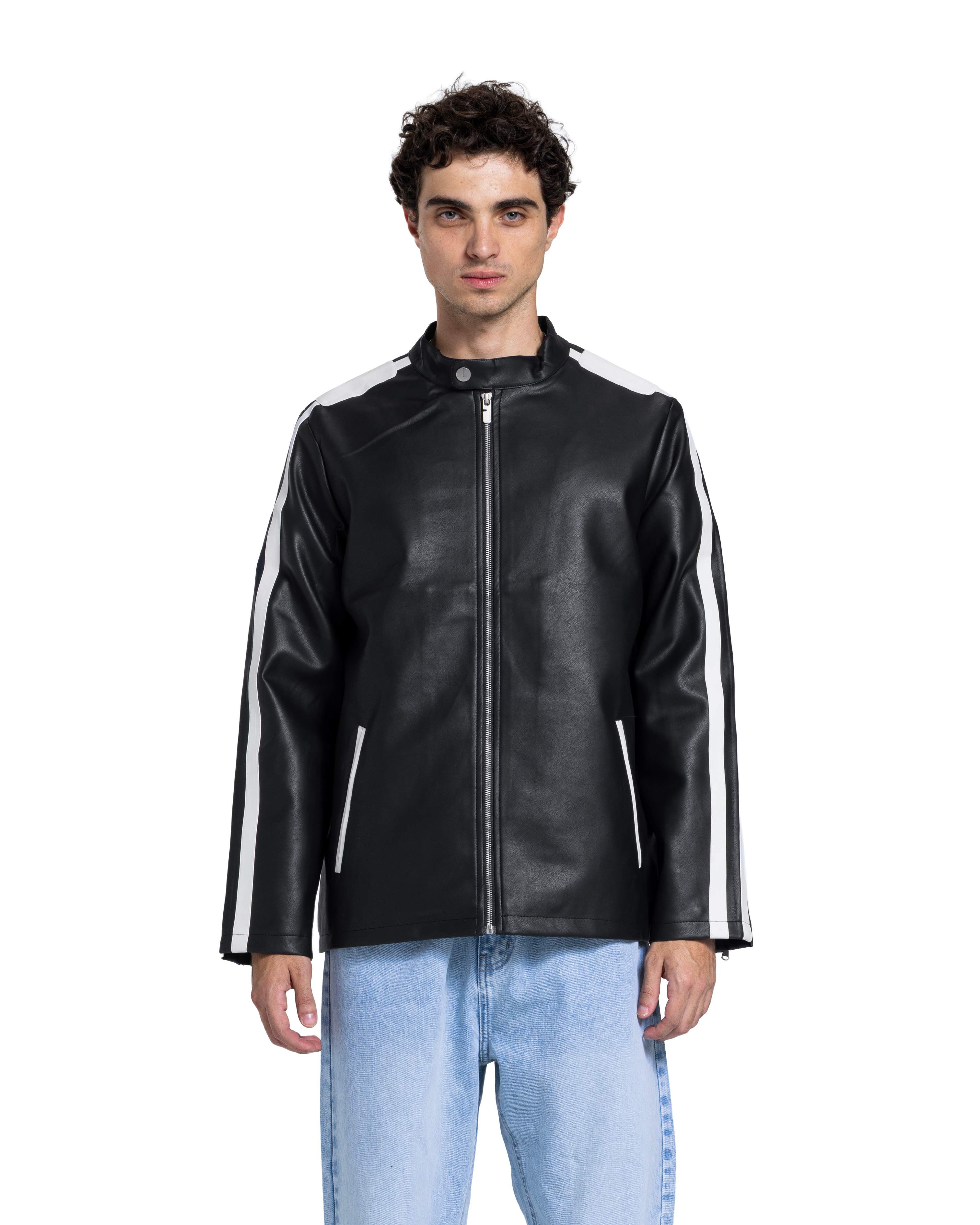 FAUX LEATHER QUILTED JACKET