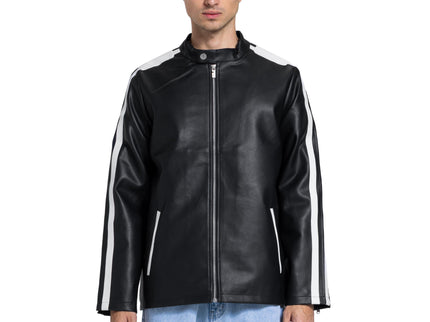 Racing Leather Jacket – Black & White