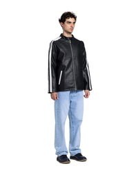 FAUX LEATHER QUILTED JACKET