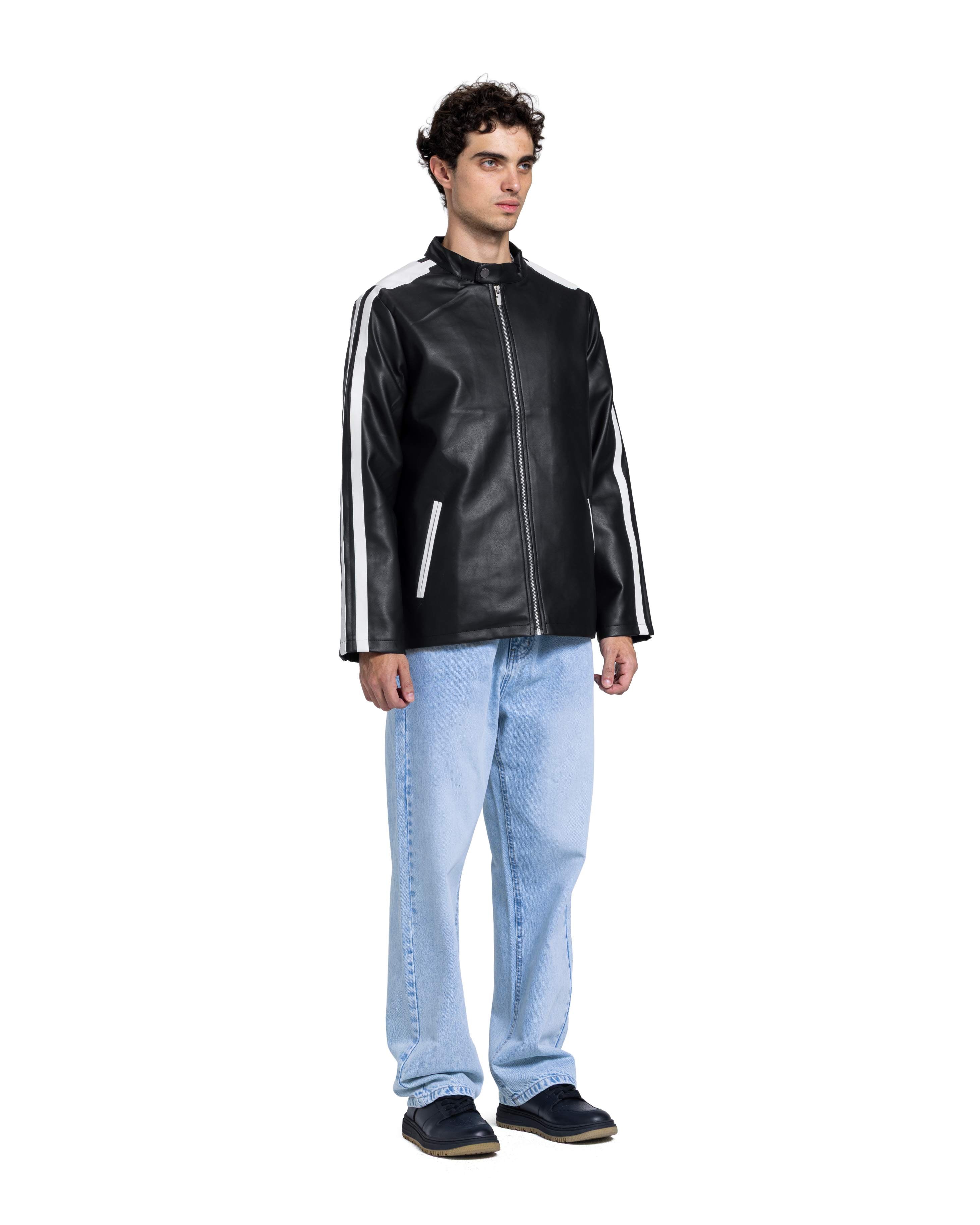 FAUX LEATHER QUILTED JACKET