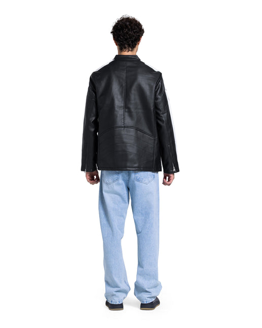 Racing Leather Jacket – Black & White