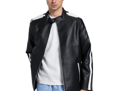 Racing Leather Jacket – Black & White