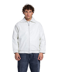 LEATHER EFFECT BOMBER JACKET