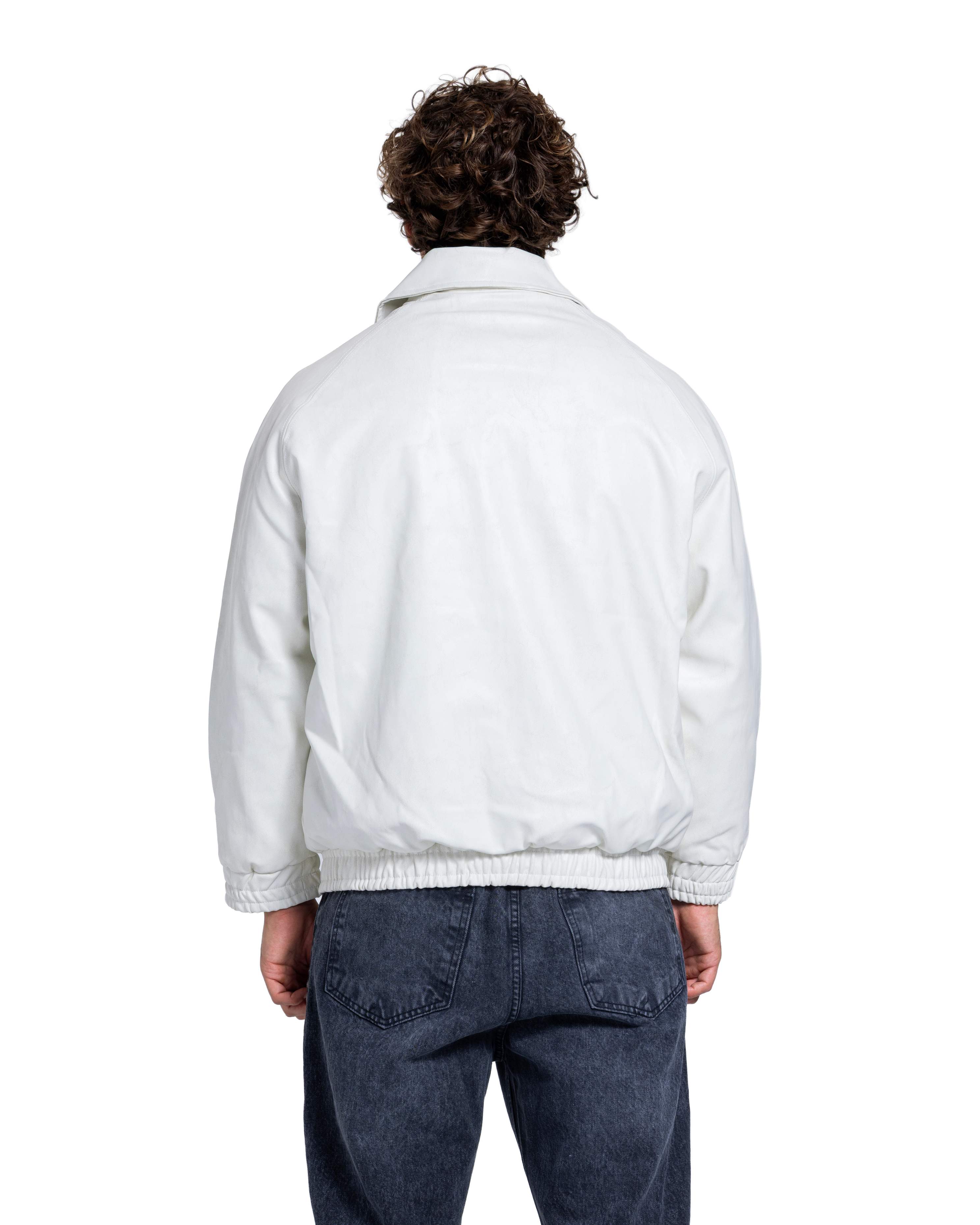 LEATHER EFFECT BOMBER JACKET