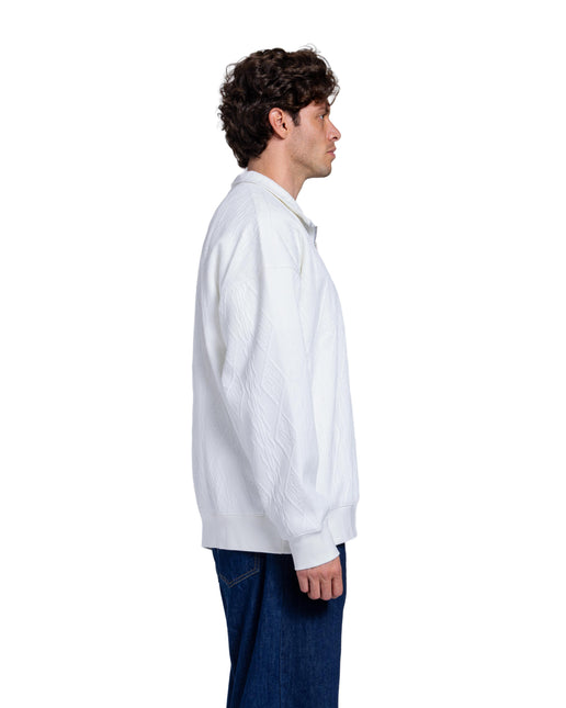 CATCH White  Cable Knit Quarter-Zip Pullover