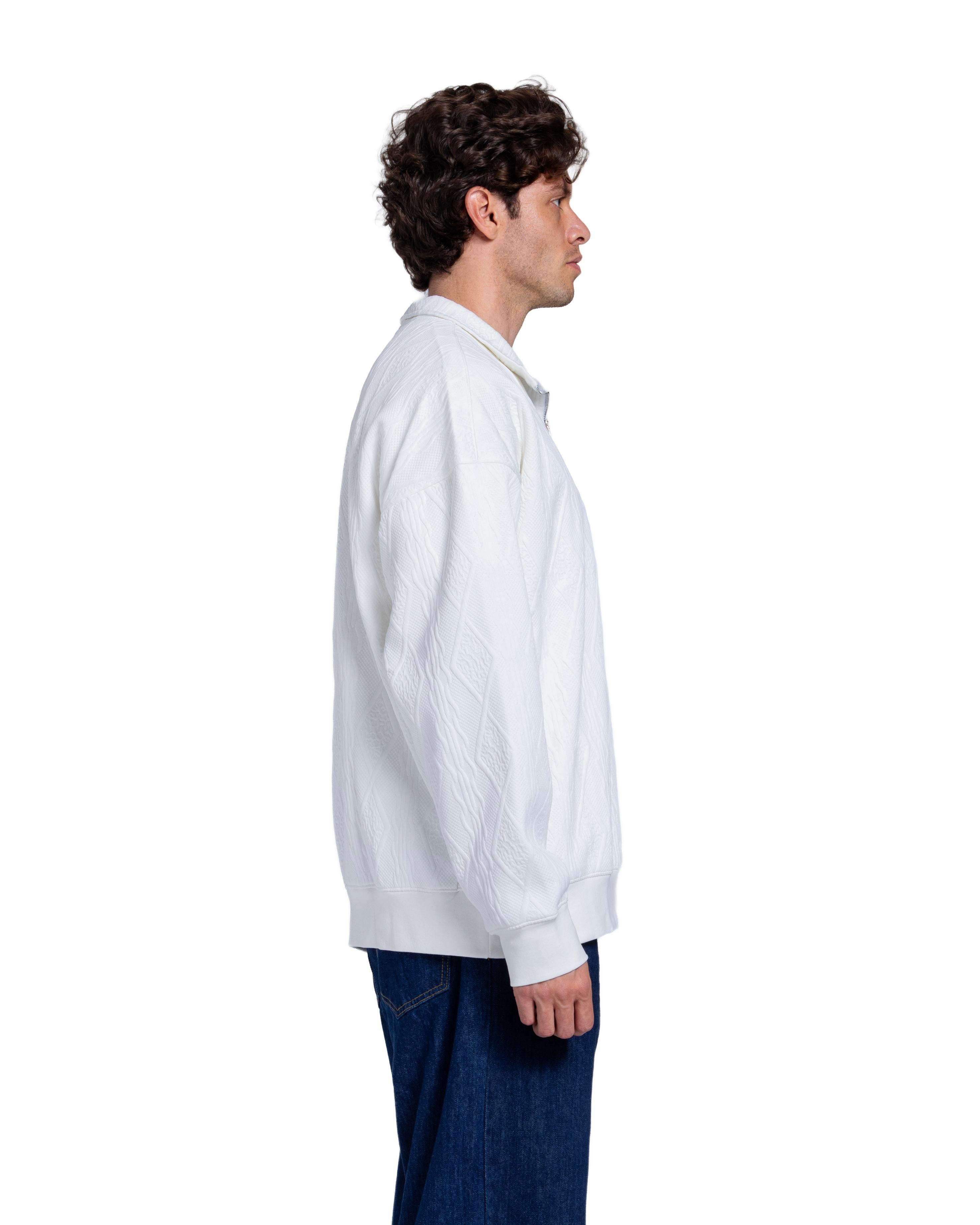 Textured Collar Zip sweater