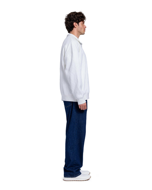 CATCH White  Cable Knit Quarter-Zip Pullover