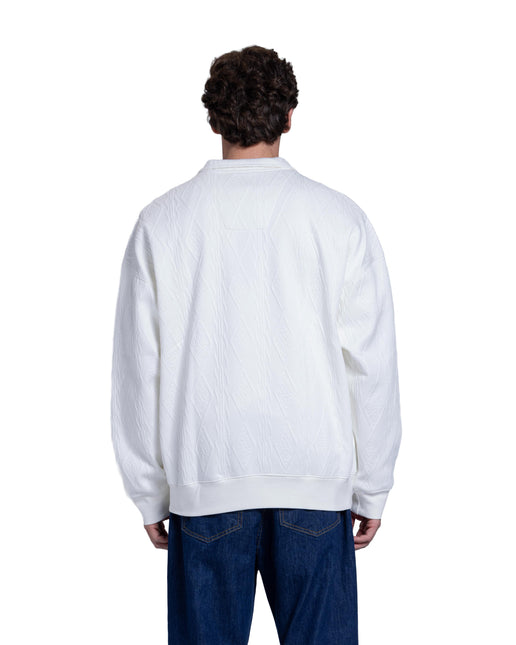 CATCH White  Cable Knit Quarter-Zip Pullover