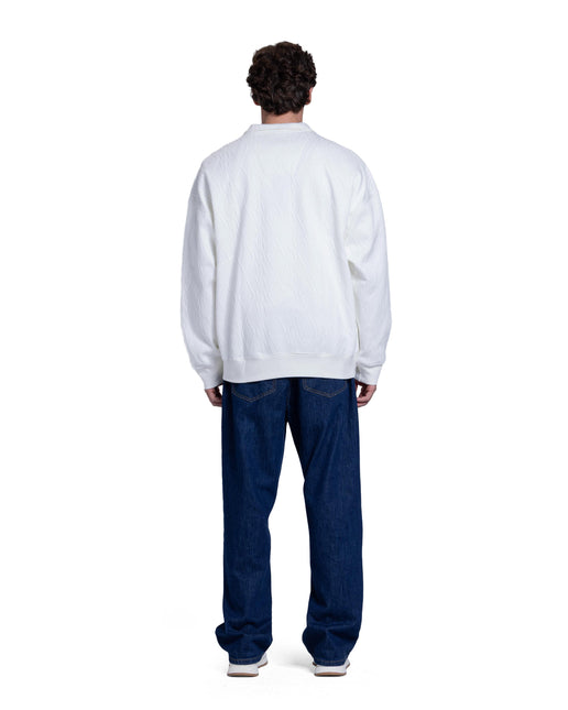 CATCH White  Cable Knit Quarter-Zip Pullover