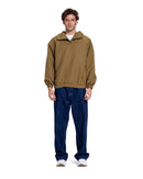 Brown Patterned Q-Zipper Hoodie