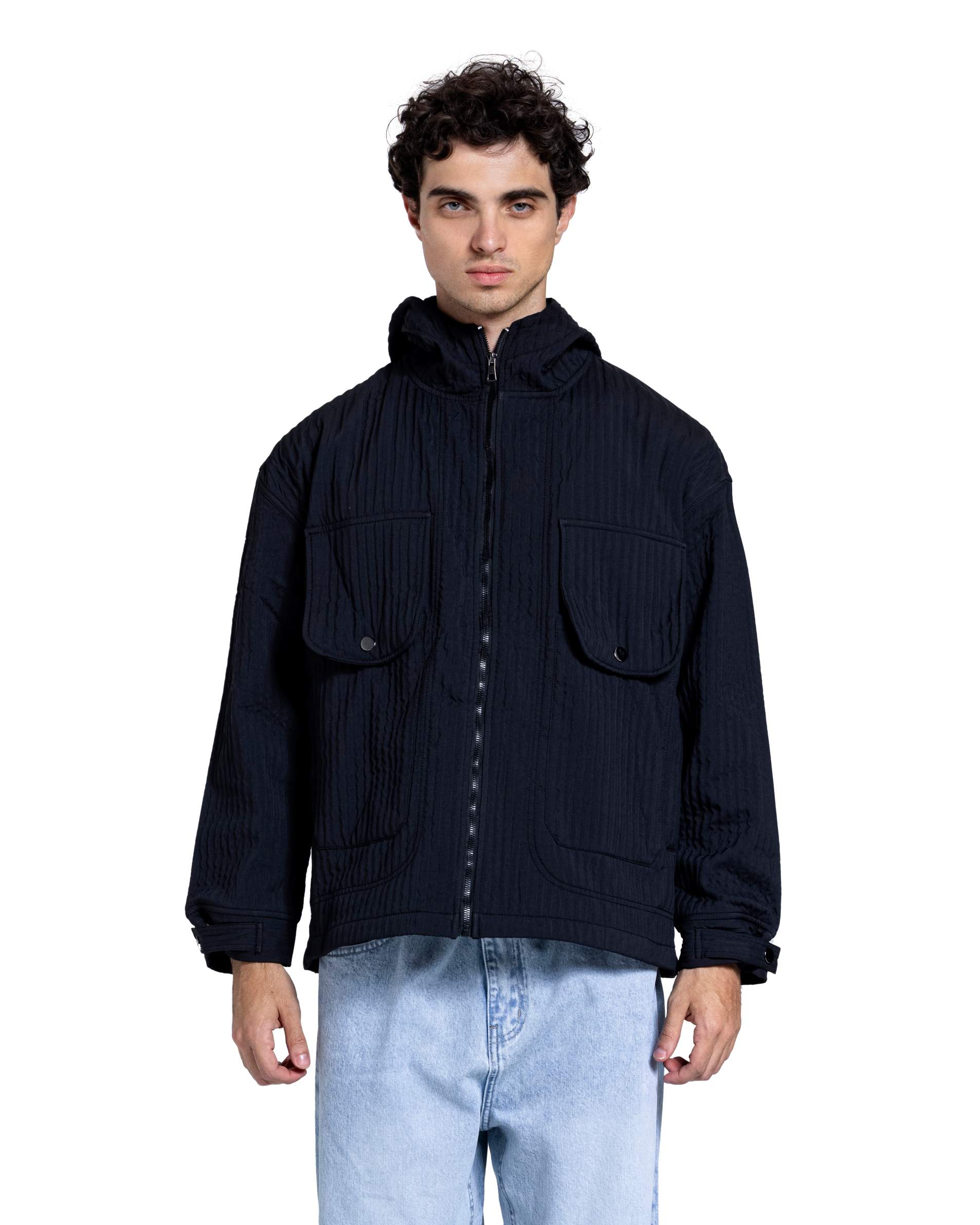 TEXTURED HOODED JACKET