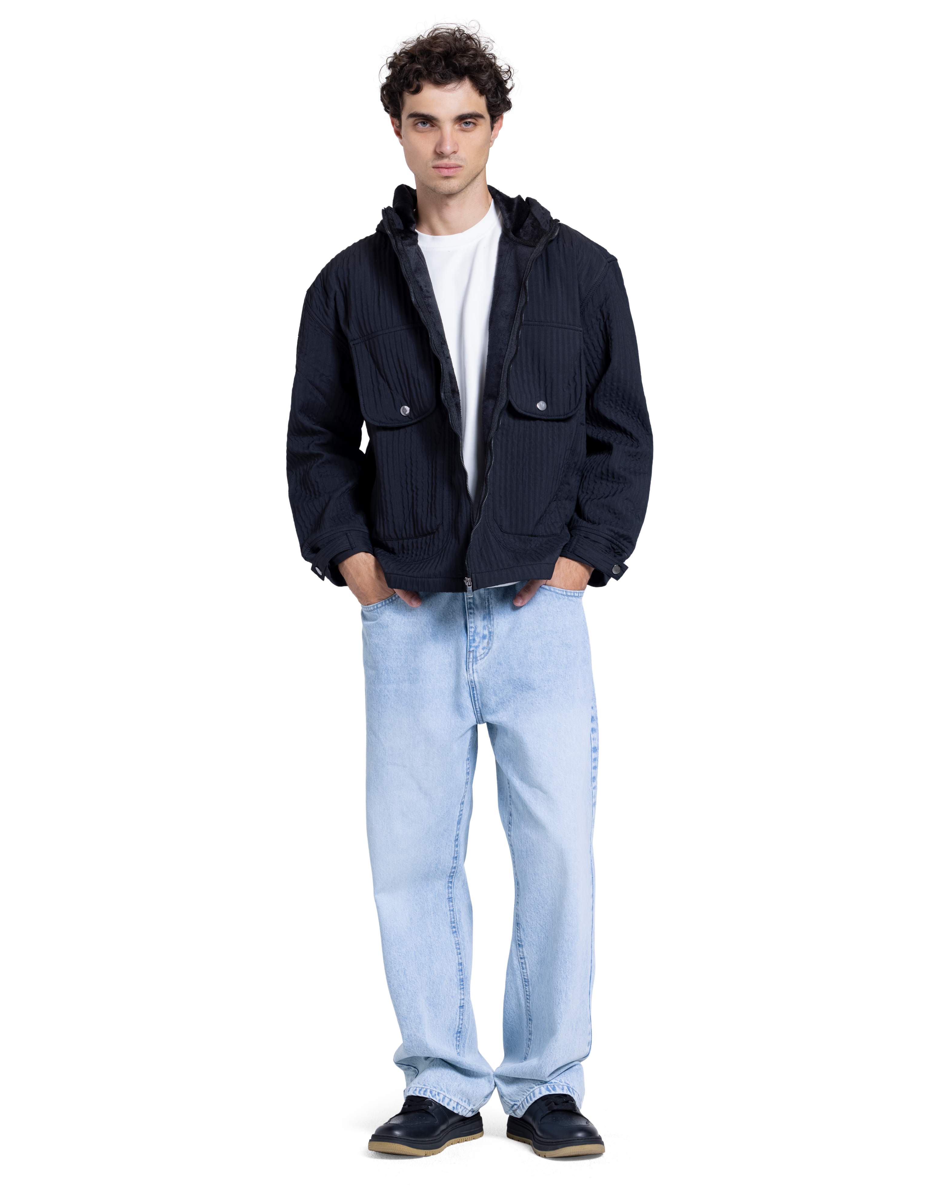 TEXTURED HOODED JACKET