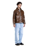 LEATHER EFFECT BOMBER JACKET