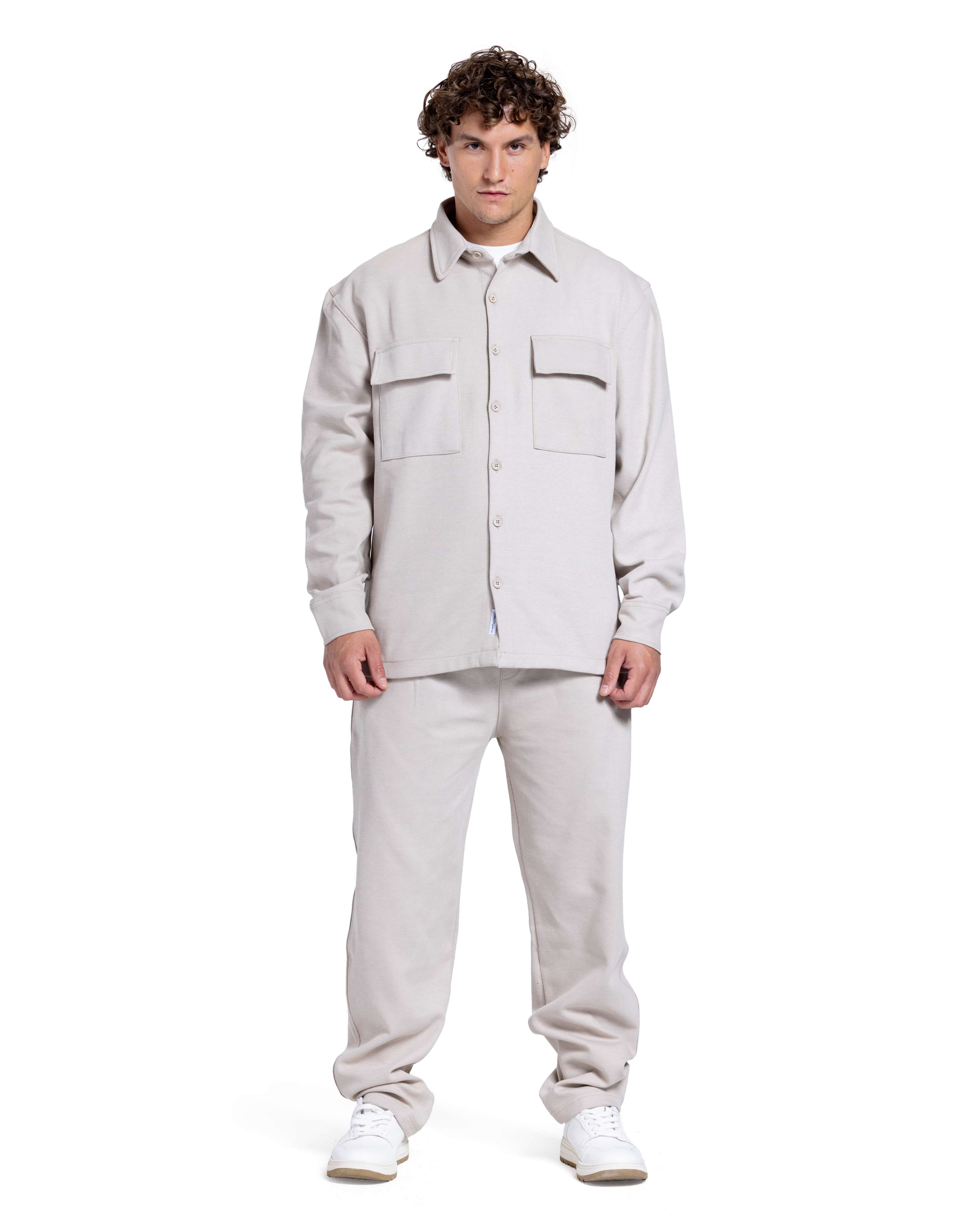 Textured Straight-Leg Trousers