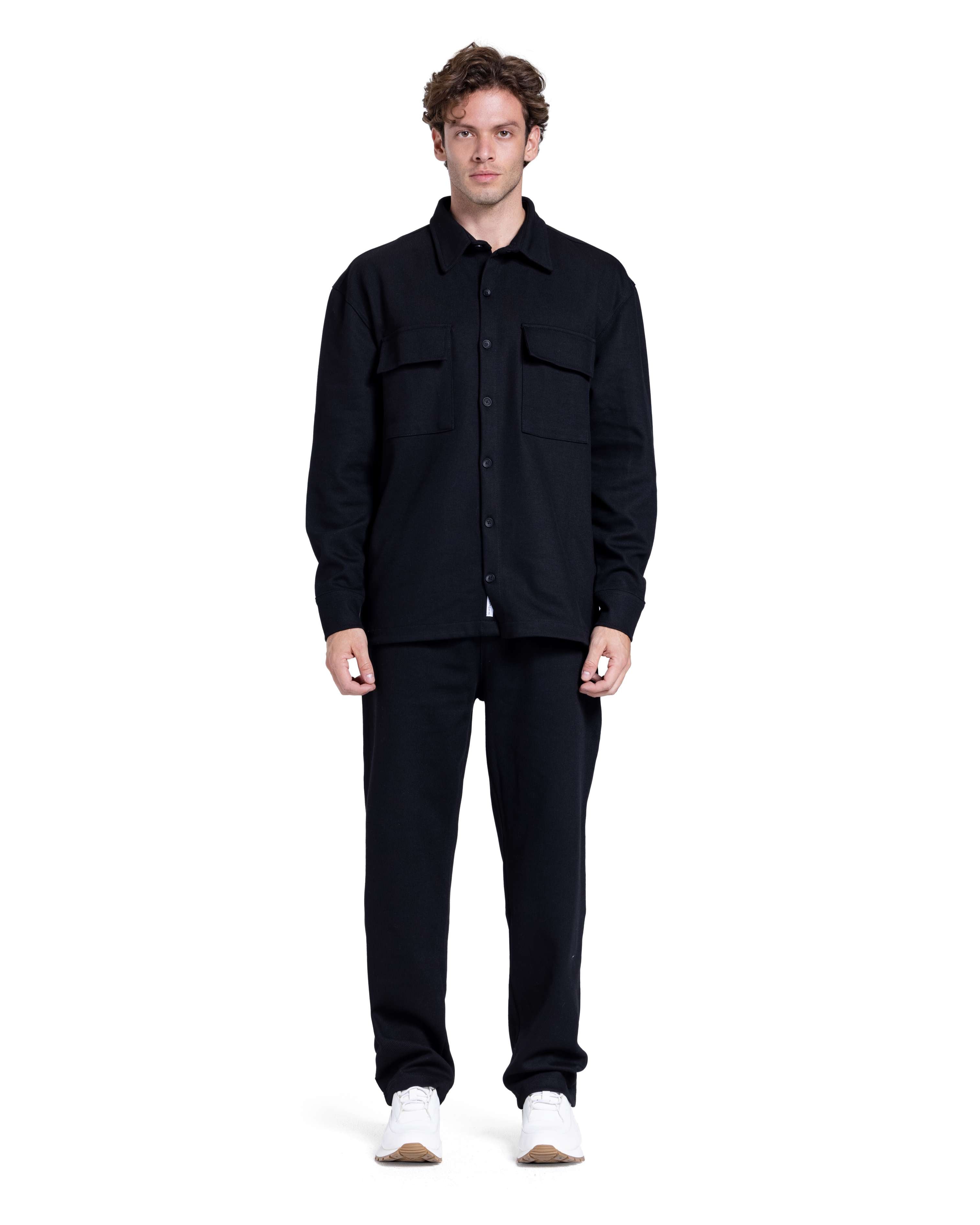 Textured Straight-Leg Trousers